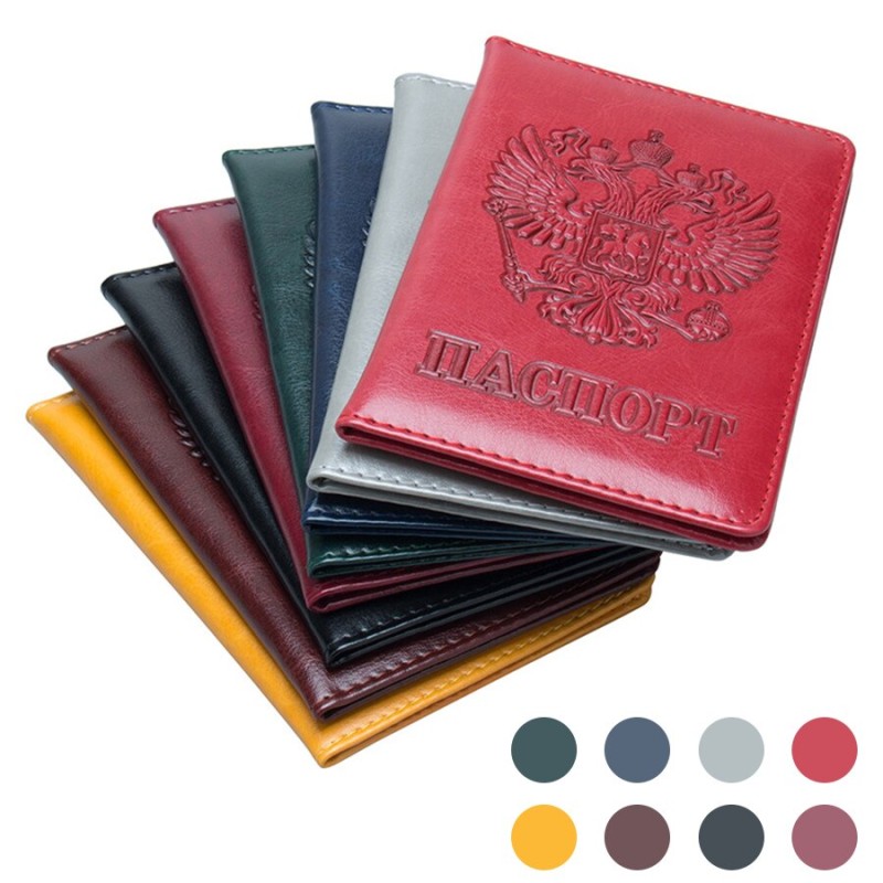 3D Embosssing National Emblem Russian Passport Cover Cards Holder Travel Accessories Emblem Passport Cover