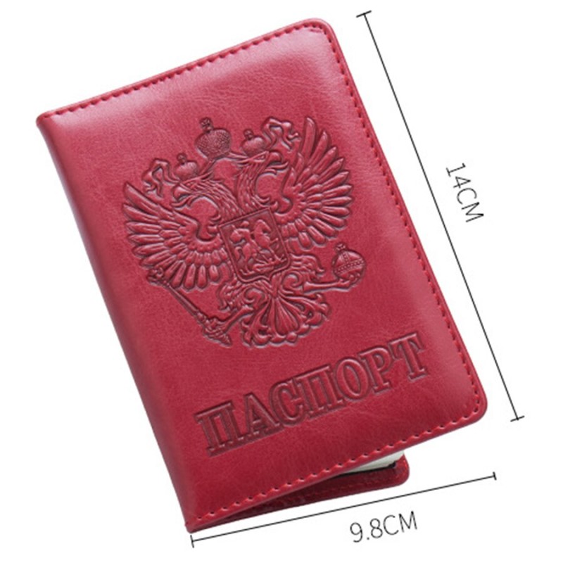 3D Embosssing National Emblem Russian Passport Cover Cards Holder Travel Accessories Emblem Passport Cover