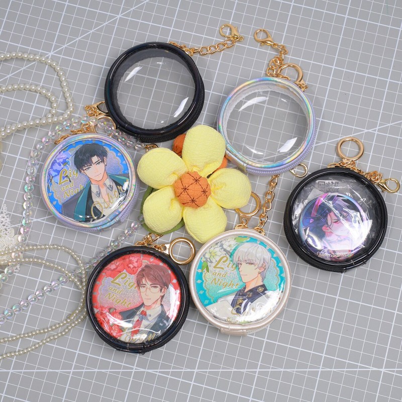 Laser Pin Case Protective for Anime Ita Bag Accessories Girl Anime DIY Pins Display Decoration Multiple PVC Case Keychains