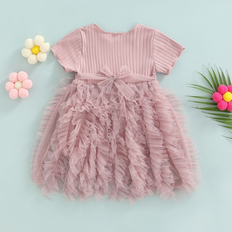 ma&amp;baby 1-6Y Summer Girls Dress Princess Toddler Kid Baby Tulle Knit Tutu Party Birthday Wedding Dresses For Girls