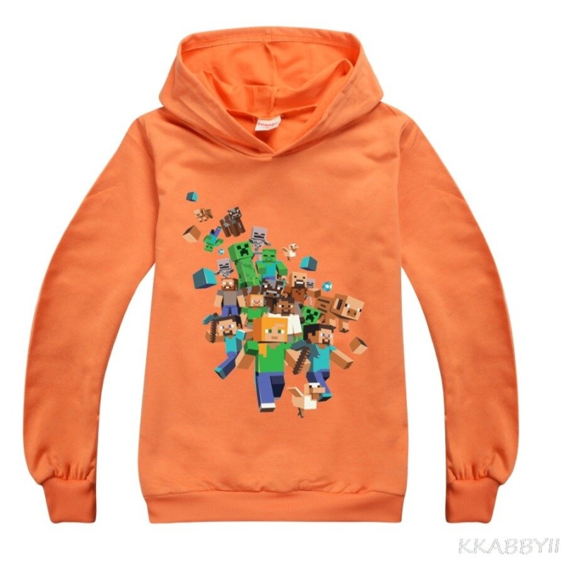 MINECRAFT Children Sweatshirt Boys Kids Autumn Kids Girls Tops  Children Clothes Cartoon Hooded