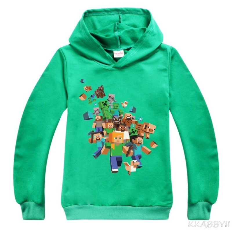 MINECRAFT Children Sweatshirt Boys Kids Autumn Kids Girls Tops  Children Clothes Cartoon Hooded