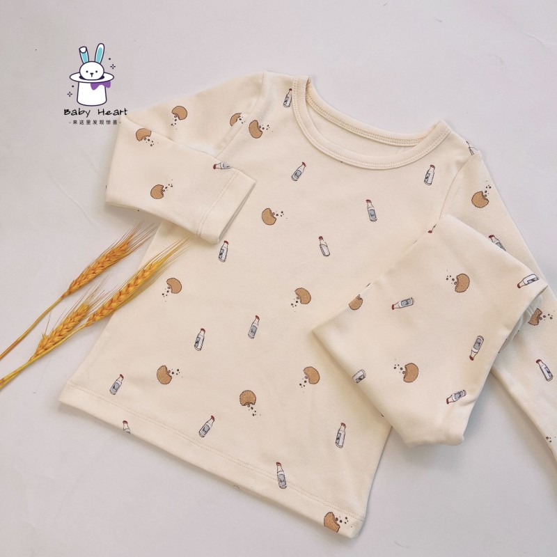 Childrens home clothes pajamas printed parent-child suit ins wind baby air conditioning clothes for boys and girls pajamas