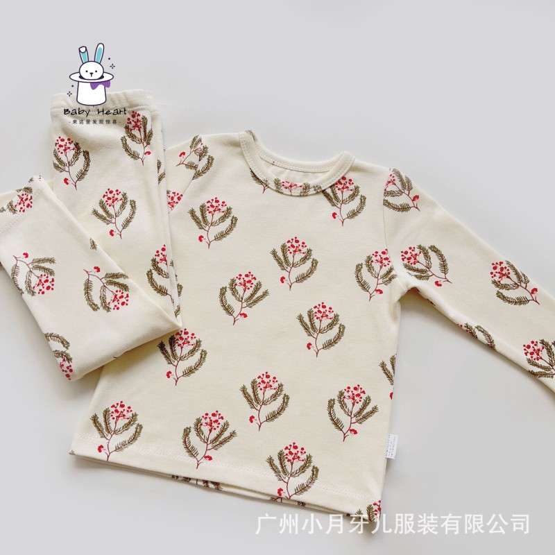 Childrens home clothes pajamas printed parent-child suit ins wind baby air conditioning clothes for boys and girls pajamas