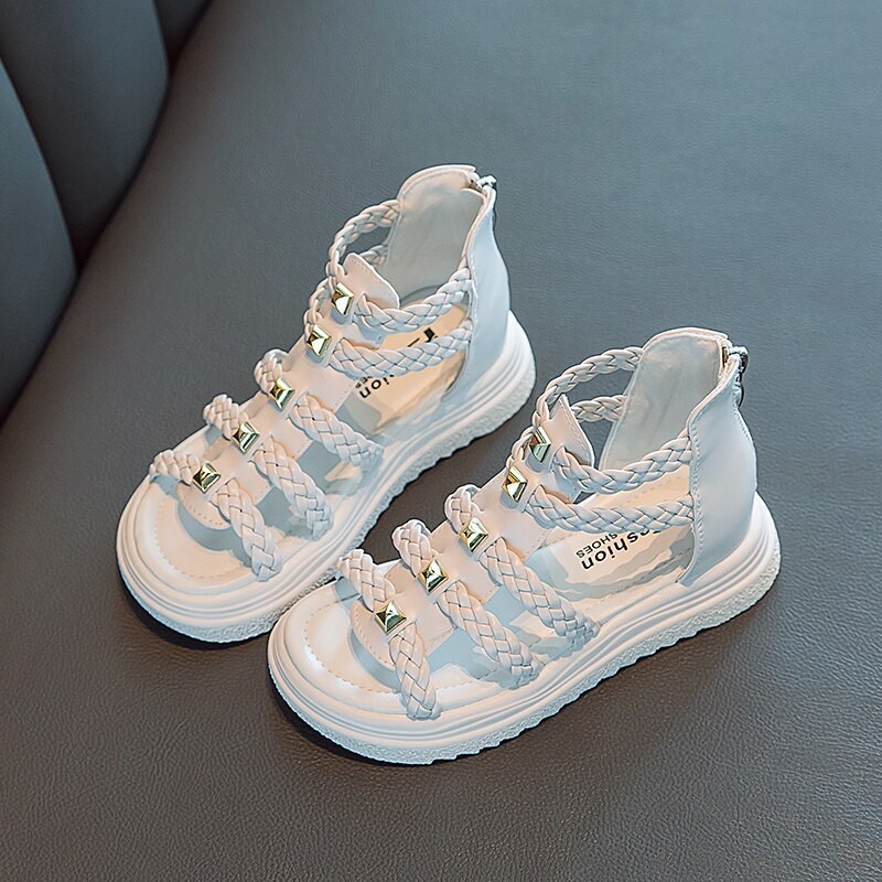 New Summer Children's Sandals Roman Boots High Top Girls' Sandals Children's Riveted Sandals Sandals Hot Sale Toddlers' Shoes