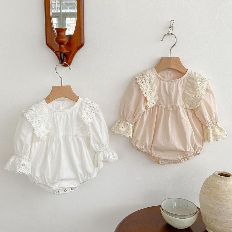 Engepapa Sweet Infant Baby Girls Long Sleeve Lace Jumpsuit Children Rompers Autumn Newborn Kids Baby Girls Clothes Rompers