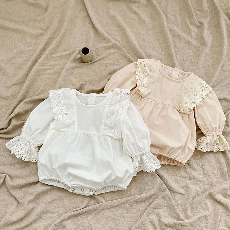 Engepapa Sweet Infant Baby Girls Long Sleeve Lace Jumpsuit Children Rompers Autumn Newborn Kids Baby Girls Clothes Rompers