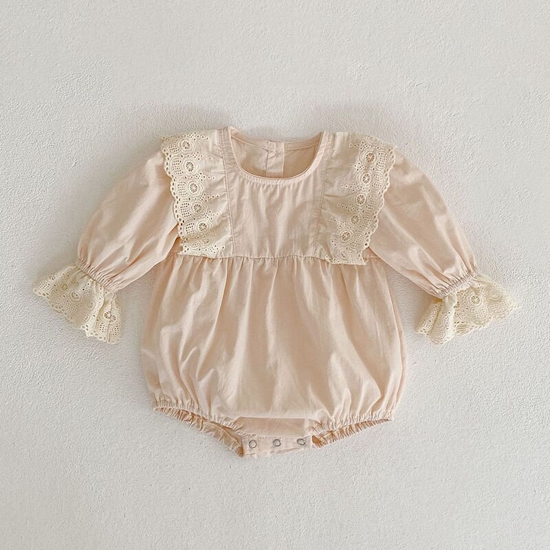 Engepapa Sweet Infant Baby Girls Long Sleeve Lace Jumpsuit Children Rompers Autumn Newborn Kids Baby Girls Clothes Rompers