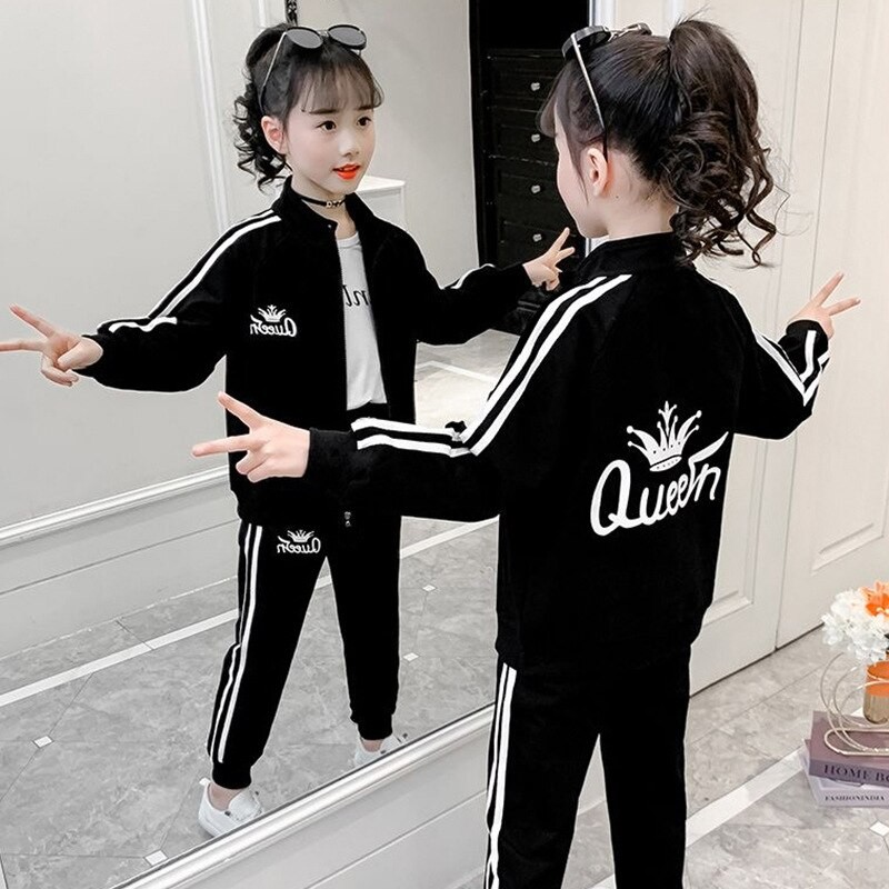 Spring Girls Clothing Sets Children Sweatshirt Coats Pants Tracksuit For Kids Clothes Set Fashion Girls Outfits 4-12 Years Old
