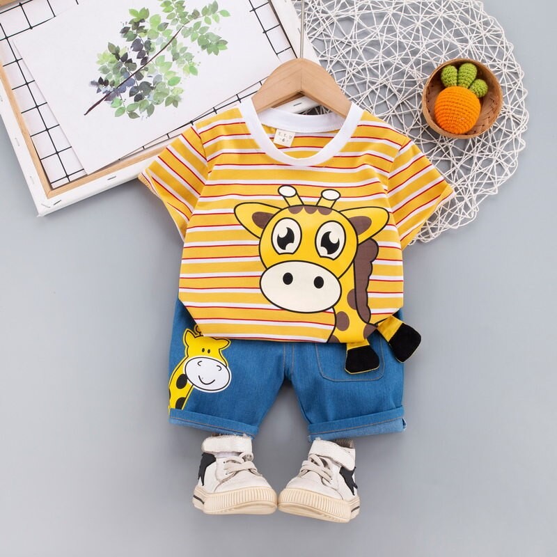 Summer Children Boys Clothing Kids Cartoon T-Shirt Shorts 2Pcs/Sets Toddler Leisure Sport Suits Baby Cotton Tracksuits 0-5 Years