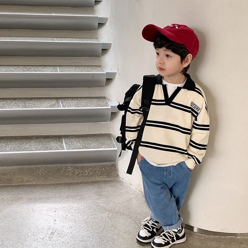 2023 Children's pants Spring boys' patchwork jeans trend high quality trouser 3-11