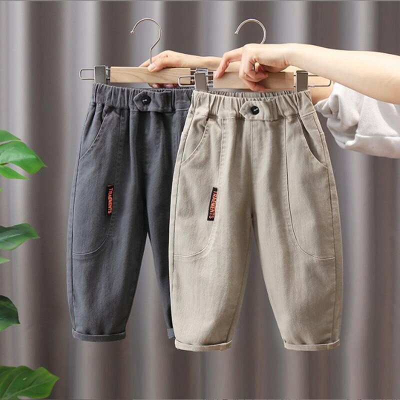 Boys Cargo Pants Winter Autumn Thick Boys Trousers Casual Kids Sport Pants Teenage Children Clothes For 1-8Year
