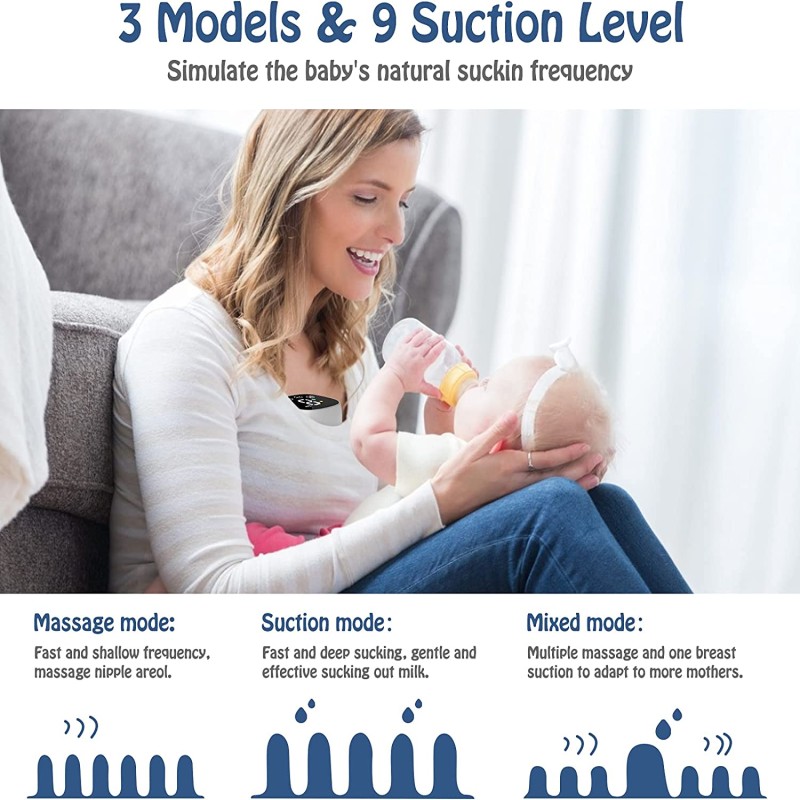 Electric Breast Pump Silent Wearable Automatic Milker USB Rechargable Hands-Free Portable Milk Extractor NO BPA Baby Accessories