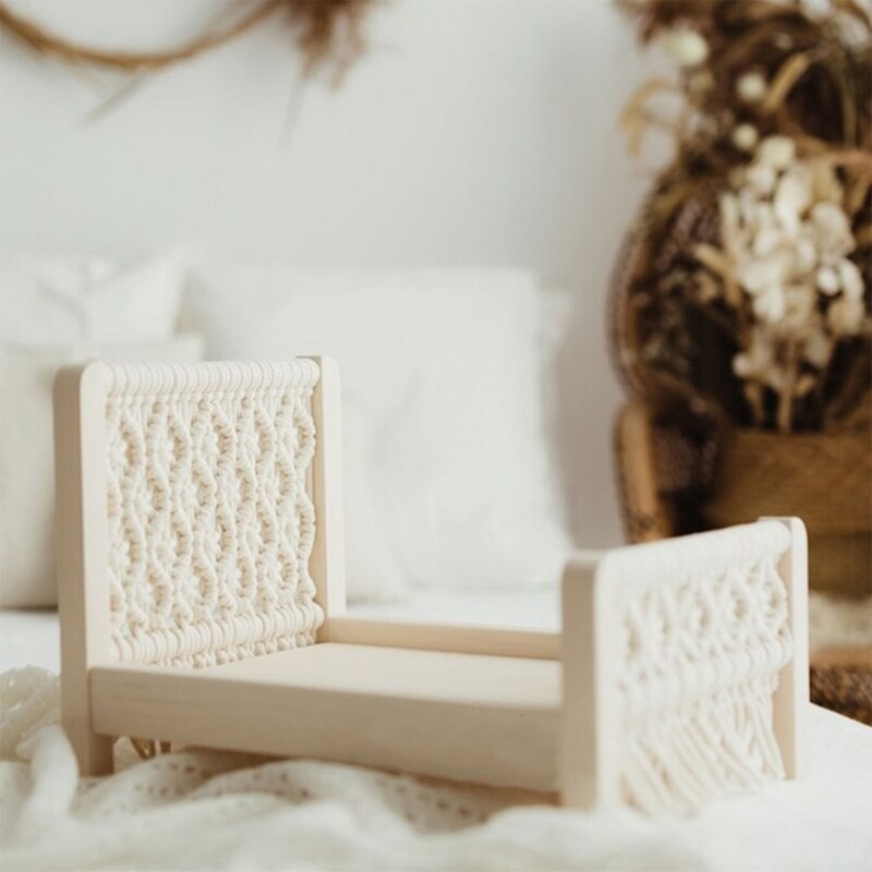 Newborn Photography Porps  Bed Baby Photoshoot Cot Woven Background Small Furniture for Photo Posing Dropshipping