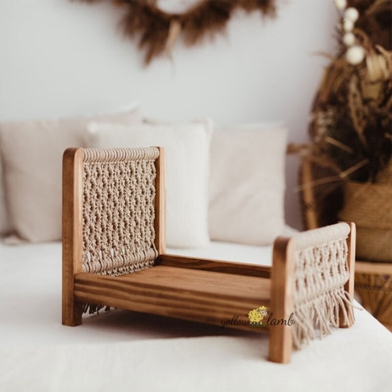 Newborn Photography Porps  Bed Baby Photoshoot Cot Woven Background Small Furniture for Photo Posing Dropshipping