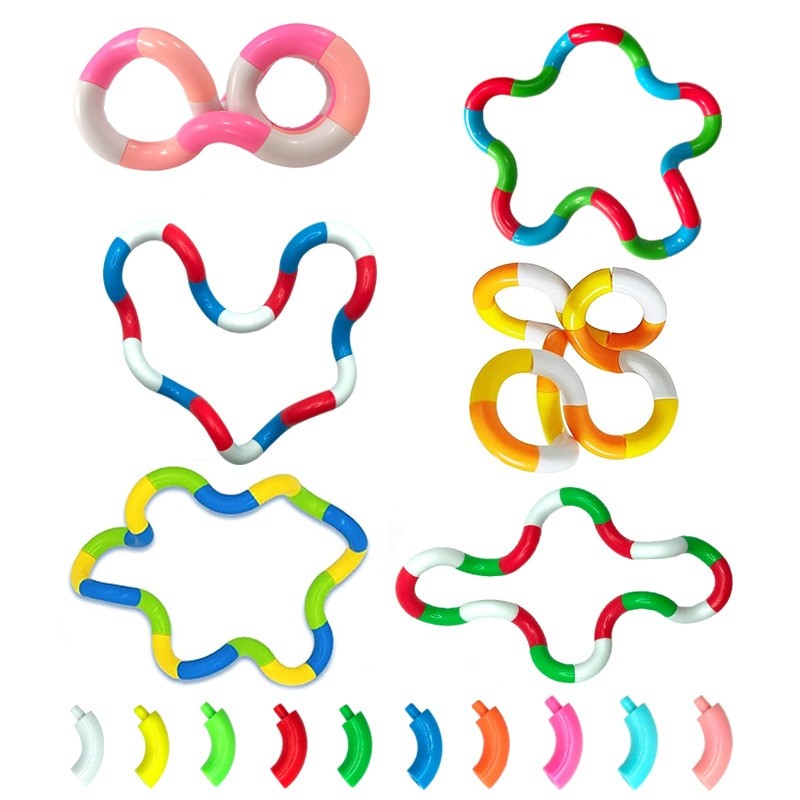 4PCS Anti Stress Twist Fidget Toys Funny Decompression Toys Child Deformation Rope Perfect  Anxiety Autism Fidgets Toys
