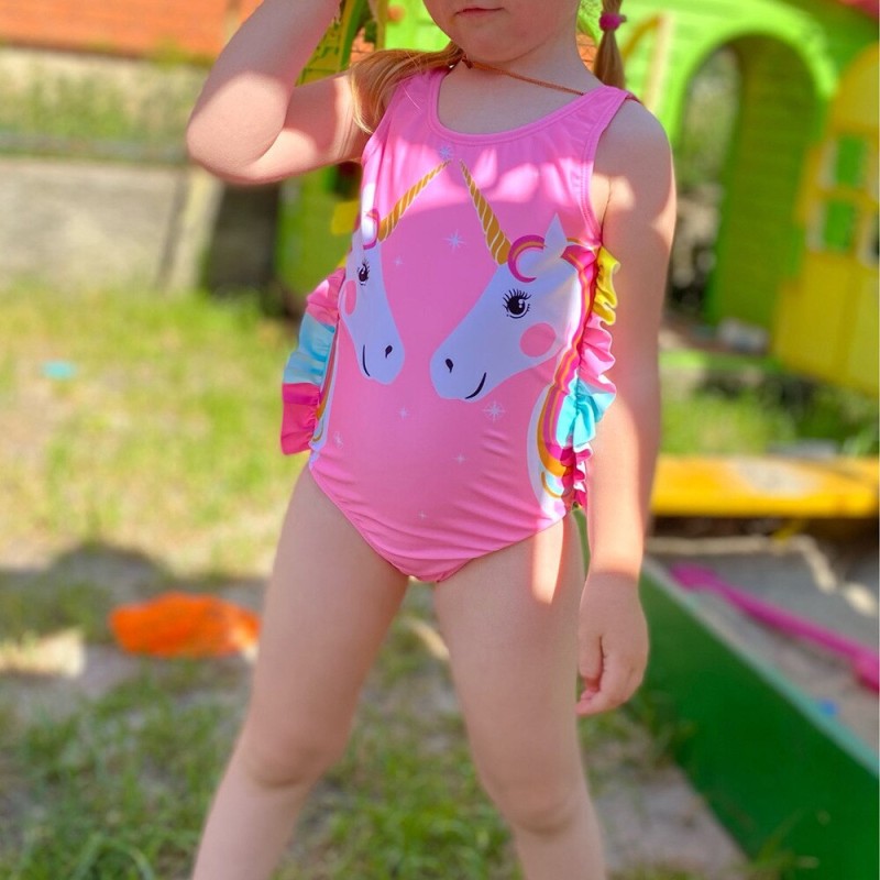3-10 Years Girls Children's Swimsuit Color Gradient One Piece Swimsuit Kids Beach wear Bathing suit