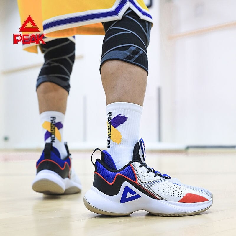 Original PEAK Men's Basketball Shoes Cushion Breathable Mesh Sports Shoes Outdoor Wearable Court Non-slip Gym Training Sneakers