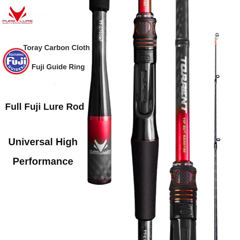 PURELURE All Fuji General Lure Rod 2.1m 2.4m High Carbon Long Spinning Rod Ml Mh Casting Fishing Rod and Reel Combo Fast Action