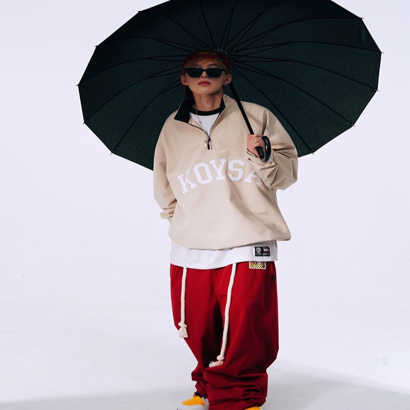 Autumn and Winter Warm Fashion Brand American Wide Leg Red Three Bars Snow Pants Mop Trousers Thick