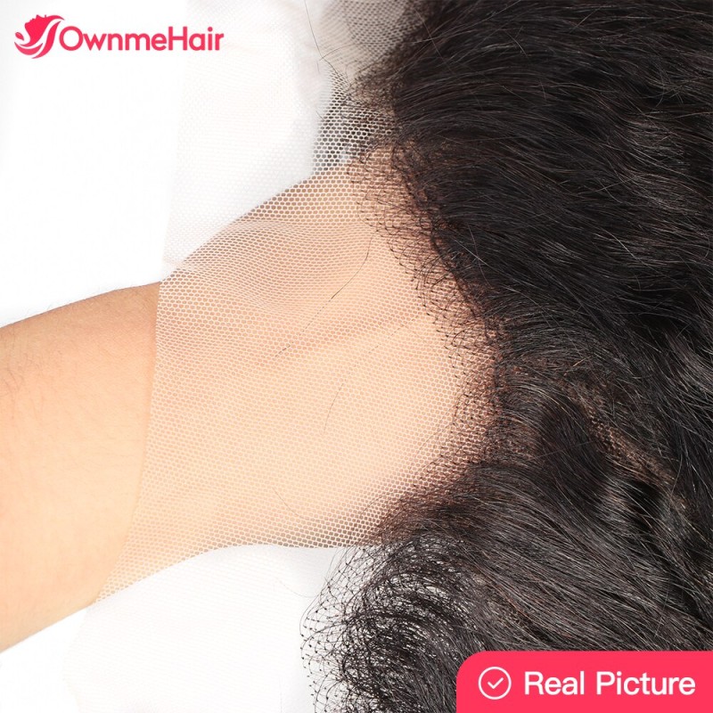 Yaki 4x4 13x4 Lace Frontal Only Brazilian Remy Hair Pre Plucked With Baby Hair Human Hair Kinky Straight Lace Frontal Closure