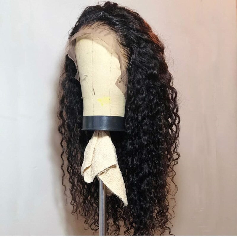 26 Inches Long 180%Density Glueless Kinky Curly Preplucked Lace Front Wig With BabyHair Heat Temperature Daily Cosplay Wig