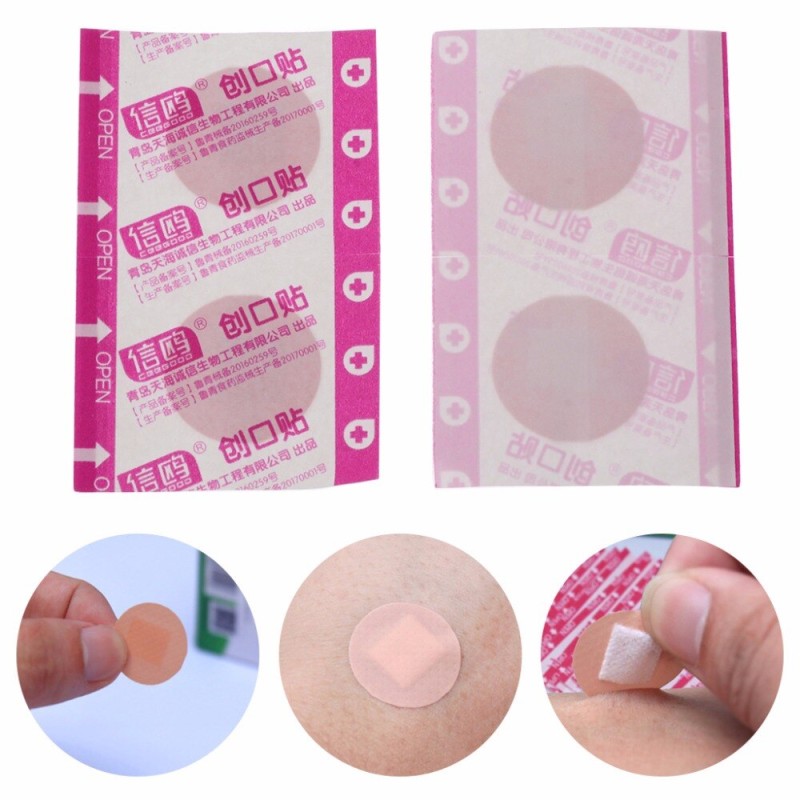 100Pcs Adhesive Round Band Aid Wound Plaster First-Aid Circle Ring Bandage 22mm