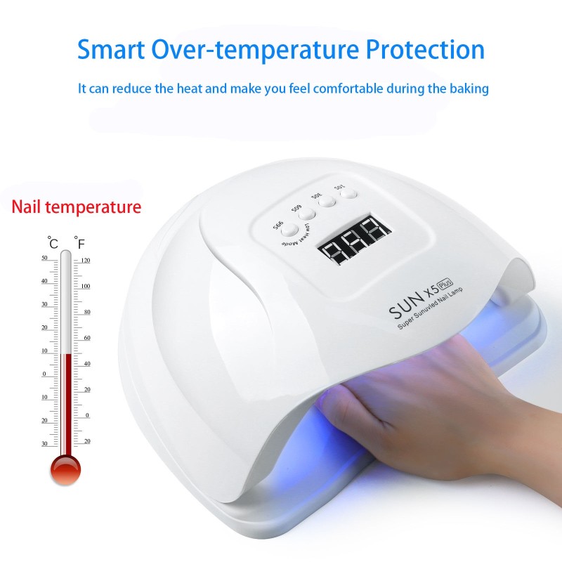 LED Nail Lamp For Manicure 72W Nail Dryer Machine UV Drying Lamp For Curing UV Gel Nail Polish With Motion Sensing LCD Display