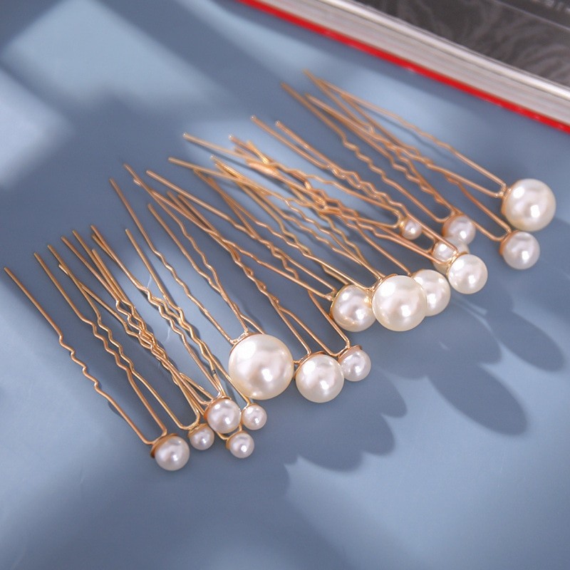 Hairpin Ancient Style Updo Ornament Small Hairpin Pearl Hairpin Ancient Costume Modeling Accessories Fairy U-Shaped Hairpin Hanf
