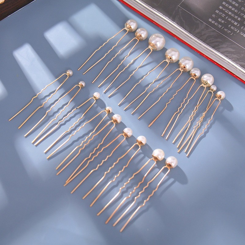 Hairpin Ancient Style Updo Ornament Small Hairpin Pearl Hairpin Ancient Costume Modeling Accessories Fairy U-Shaped Hairpin Hanf