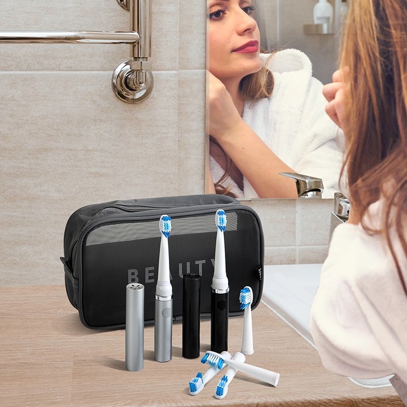 Seago Electric Toothbrush Travel Replacement Brush Heads Battery Sonic Teeth Brush Deep Clean Included Soft Bristle Waterproof