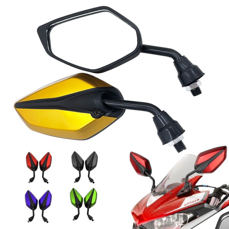 A Pair Of Motorcycle Modified Rearview Mirrors For Honda Kawasaki Motorcycles For Yamaha Scooter Mirror Accessories 360 Rotation