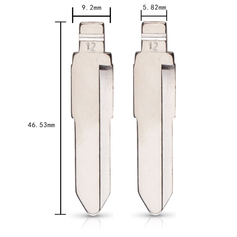 10Pcs/Lot New Metal Blank Uncut KD VVDI JMD Remote Key #12 Key Blade LISHI ISU5 For ISUZU Car Flip Key Blade Locksmith Tool