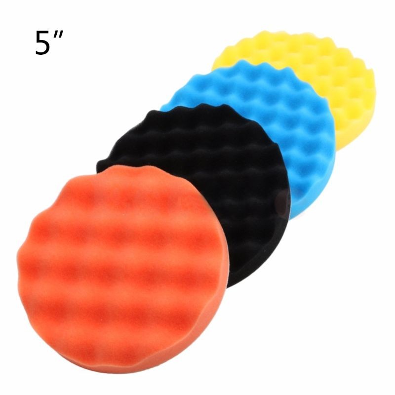 5 inch Car Polishing Pad Sponge Buffing Waxing Clean Polish Buffer Drill Wheel Polisher Removes Scratches Car Repair 4x