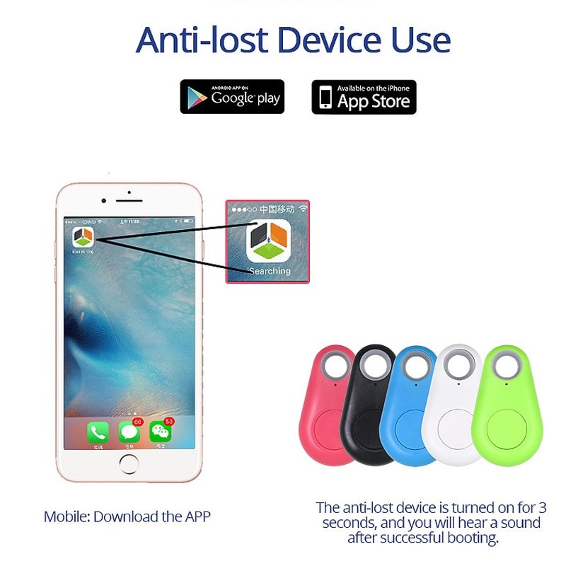 Mini Fashion Smart Dog Pets Bluetooth 4.0 GPS Tracker Anti-lost Alarm Tag Wireless Child Bag Wallet Key Finder Locator