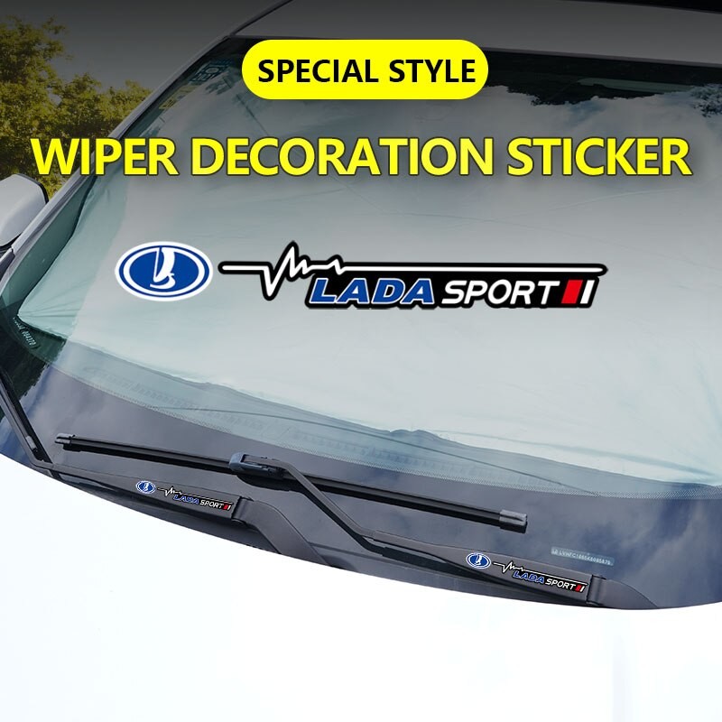 Car Emblem Window Wiper Sticker Auto Decor Decal Adorn Styling Accessories For Lada Niva 2107 Vesta Priora Samara Kalina Largus