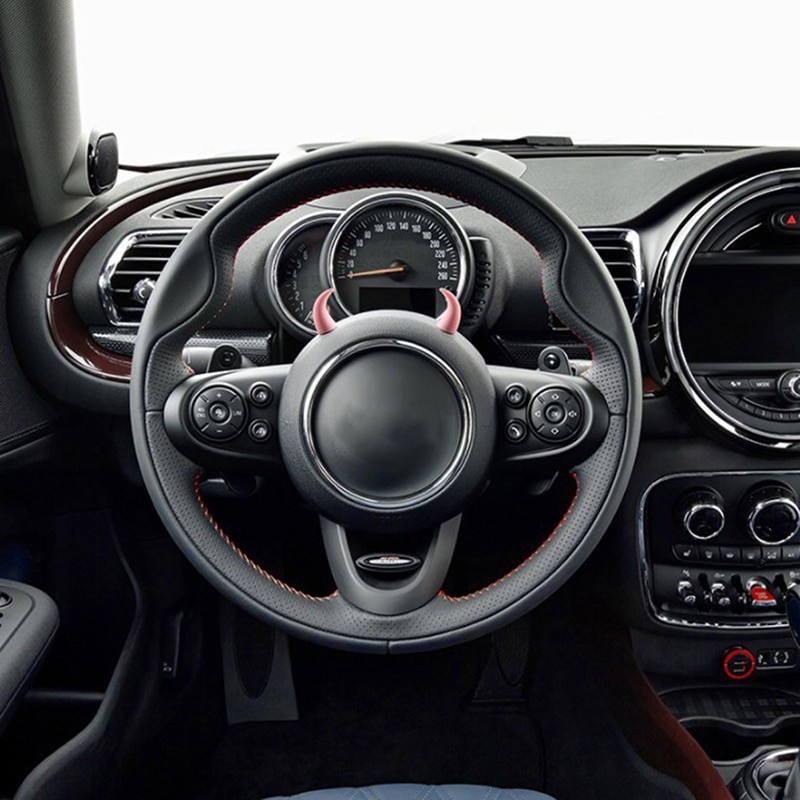 N001 3D Little Devil Horn Silicone Stickers For Woman Steering Wheel Clock Decoration Car Styling Cartoon Accessories