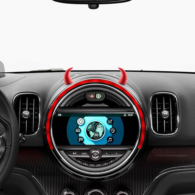 N001 3D Little Devil Horn Silicone Stickers For Woman Steering Wheel Clock Decoration Car Styling Cartoon Accessories