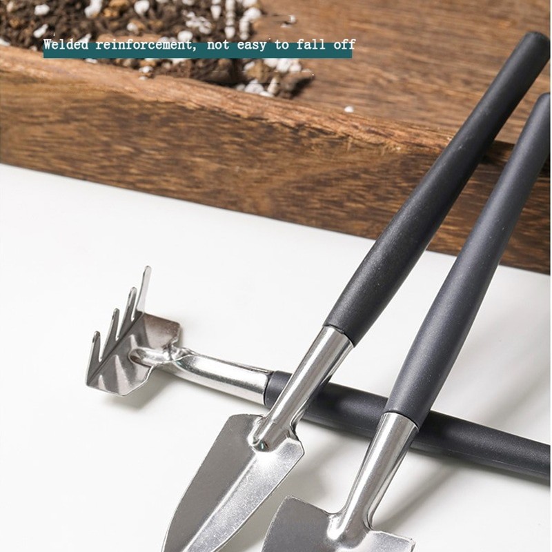 EW Household Succulent Planting Gardening Loose Soil Tool Mini Stainless Steel Three-Piece Set Potted Plant Flower Shovel