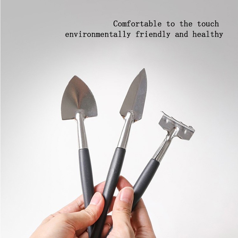 EW Household Succulent Planting Gardening Loose Soil Tool Mini Stainless Steel Three-Piece Set Potted Plant Flower Shovel