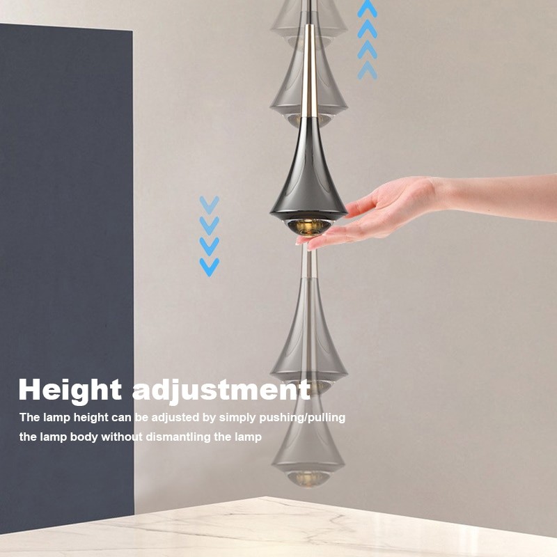 Modern Creative Water Drop Pendant Light Dimmable for Dining Room Kitchen Island Bedroom Bedside Led Hanging Lamp Home Decor