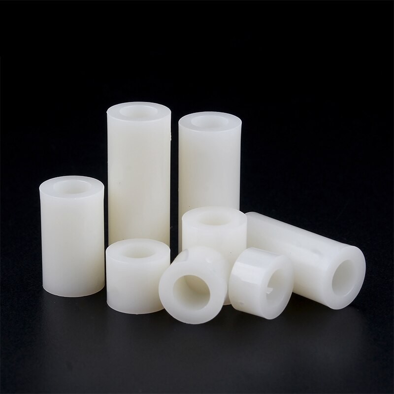 20/ 50pcs M3 M4 M5 M6 M8  White ABS Non-Threaded Hollowed Nylon Spacer Round Hollow Standoff Washer PCB Board Screw