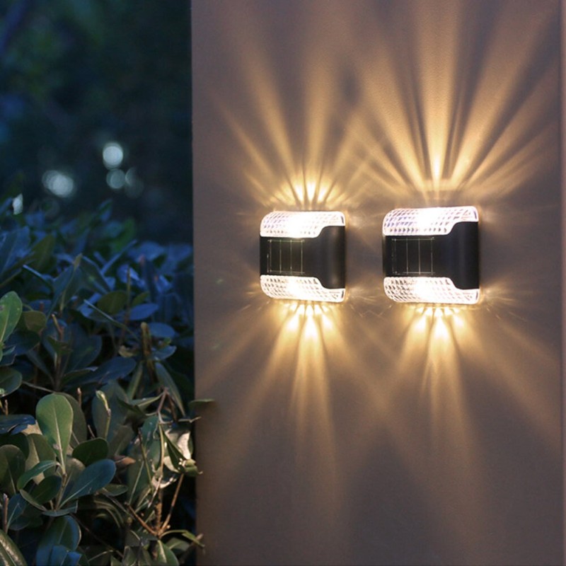 LED Solar Wall Lights Outdoor Waterproof Solar Led Light Solar Wall Stair Light Patio Courtyard Street Landscape Garden Decor