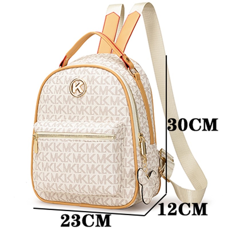 Women's Famous Brand Backpack Letter Logo Design Backpack High Quality PU Leather Bag Large Capacity Multi Functional School Bag