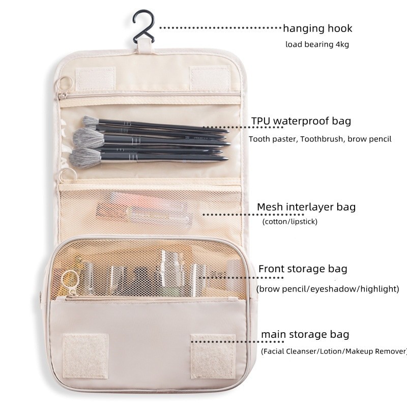 New Fashion Cosmetic Bag Small Portable South Korea Simple Girl Heart Toiletry Bag Large Capacity Men's Cosmetic Bag