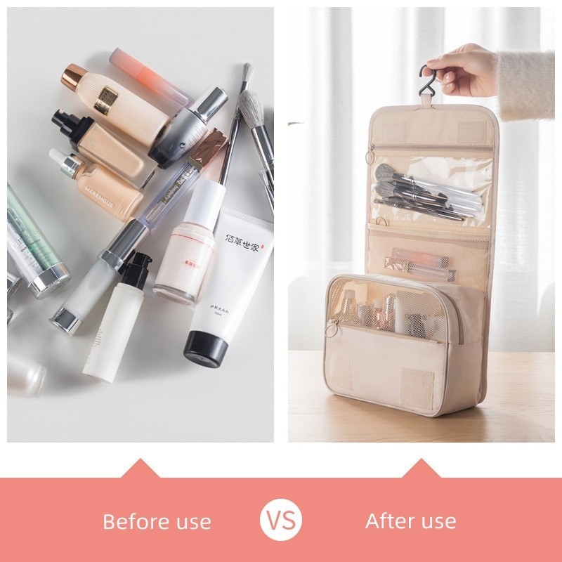 New Fashion Cosmetic Bag Small Portable South Korea Simple Girl Heart Toiletry Bag Large Capacity Men's Cosmetic Bag