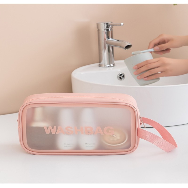 Net Red Cosmetic Bag Ins Large Capacity Portable Travel Toiletry Bag Transparent Waterproof Skin Care Storage Box