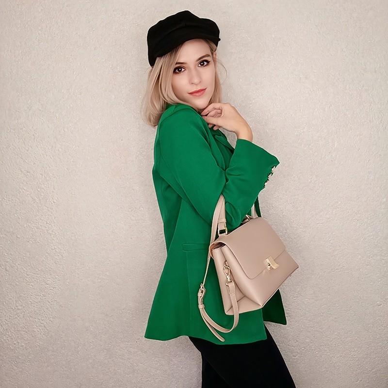 Cnoles Brand Women's Bag Leather Soft 2023 Fashion Versatile Handbag Shoulder Bag Large Capacity Portable Crossbody Bag