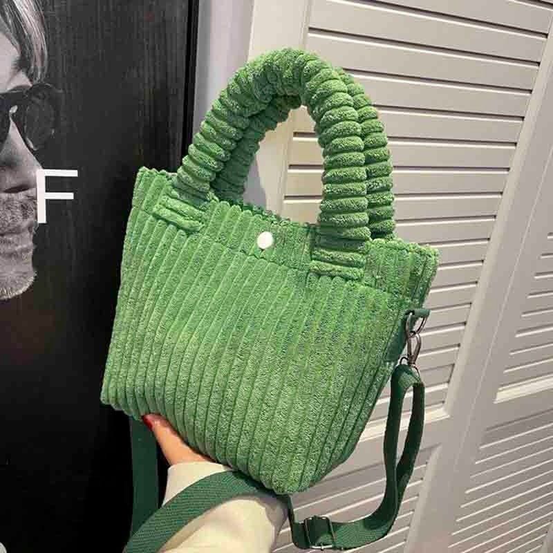 Corduroy Women's Bag Autumn Winter New Soft Handbags Cute Totes Fashion Casual Female Crossbody Shoulder Tote Bags for Women