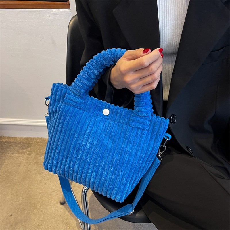 Corduroy Women's Bag Autumn Winter New Soft Handbags Cute Totes Fashion Casual Female Crossbody Shoulder Tote Bags for Women